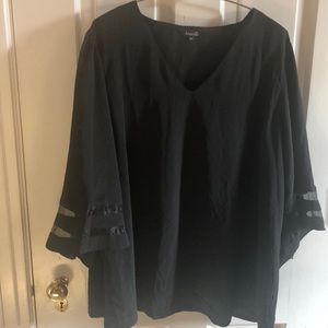 Black chiffon top 3xl